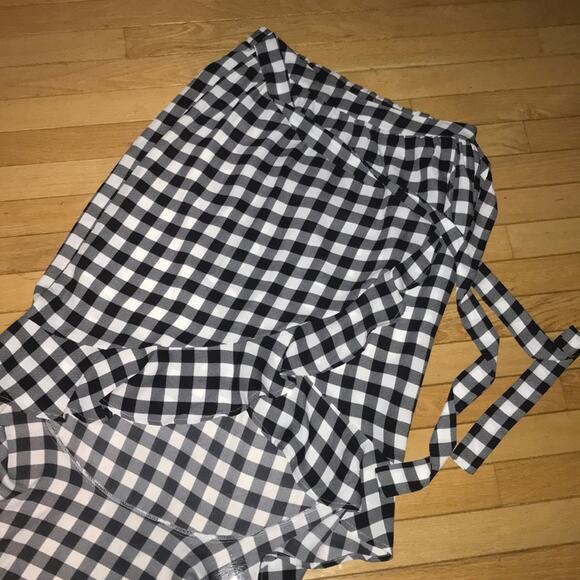 Fourteenth Place high low gingham plaid Skirt S - Picture 4 of 7